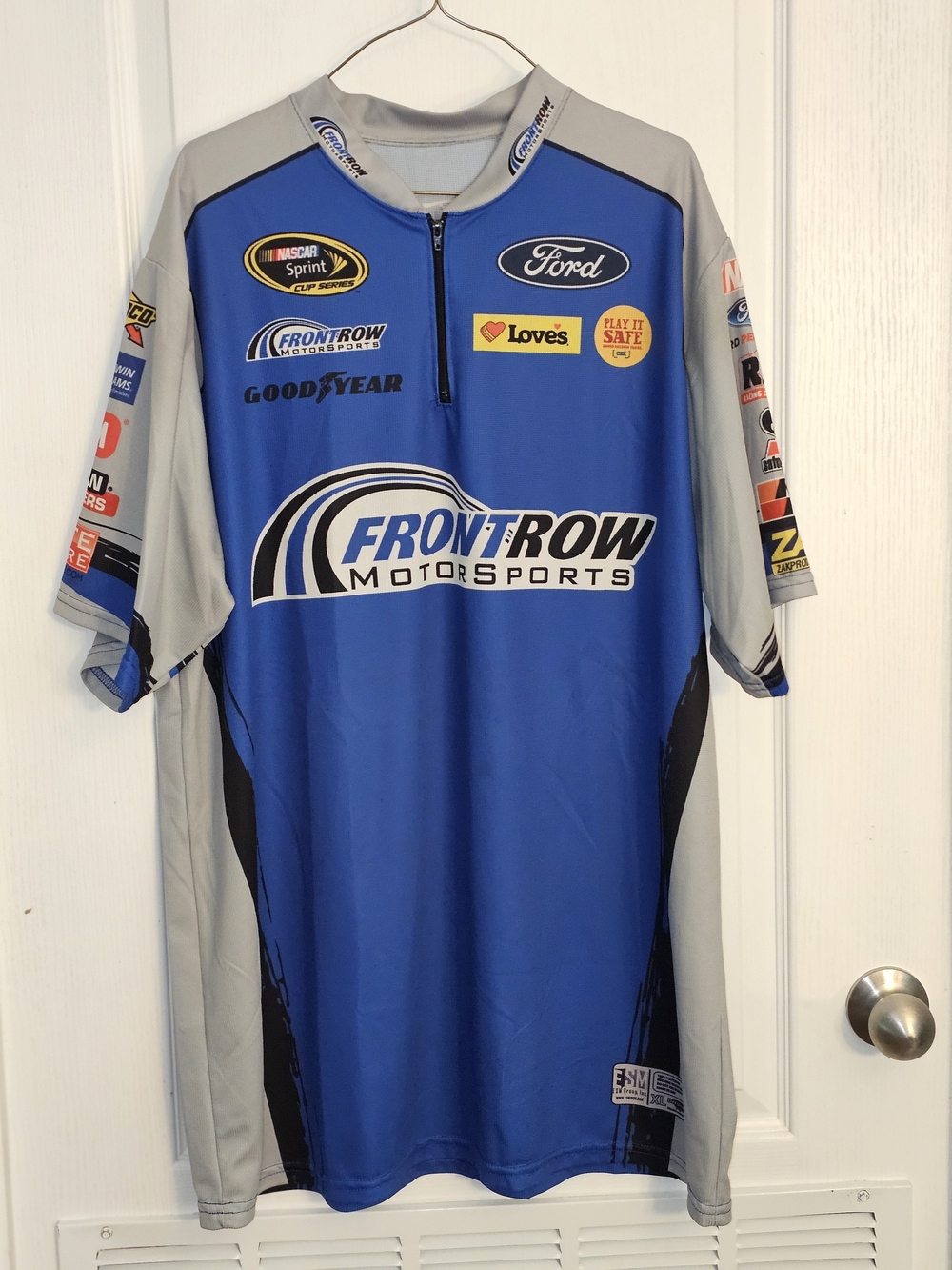 Front Row Motorsport Nascar Pit Crew Shirt Ford Mens Size XL Zipper Neck NEW